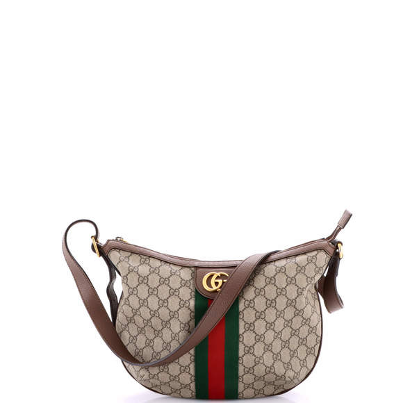 Gucci Small Ophidia Half Moon Hobo GG Coated Canvas - Picture 1 of 5